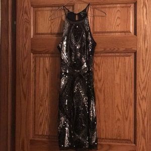 Black & silver sequence dress